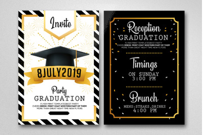 Double Sided Graduation Party Invitation Card