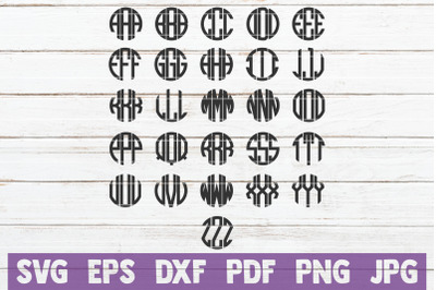 Circle Monogram Alphabet SVG Cut File