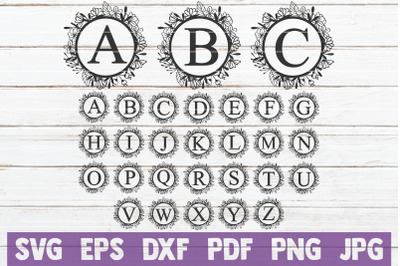Flower Frame Alphabet SVG Cut File
