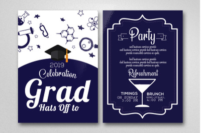 Two Sided Graduation Party Invitation Card