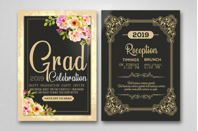 Double Sided Graduation Party Invitation Card