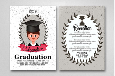 Double Sided Graduation Party Invitation Card