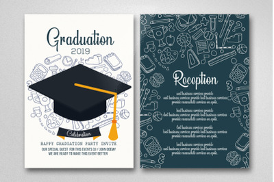 Double Sided Graduation Party Invitation Card