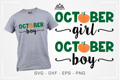 October Girl_Boy Svg Design