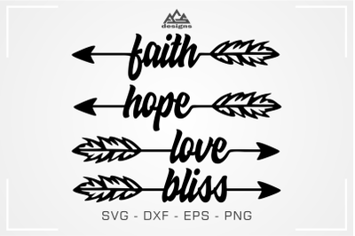 Faith Hope Love Arrows Svg Design