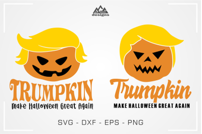 Trumpkin Halloween Pumpkin Svg Design