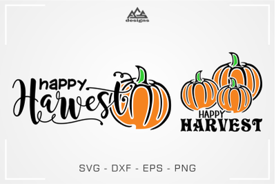 Happy Harvest Pumpkin Svg Design