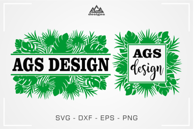 Tropical Leaf Frame Svg Design