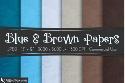 Blues &amp; Browns Digital Papers