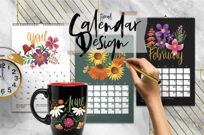 Floral Calendar Design