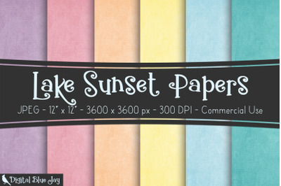 Lake Sunset Digital Papers