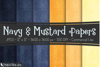 Navy &amp; Mustard Papers