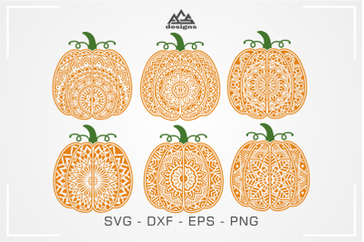6  Pumpkin Mandala Fall Svg Design