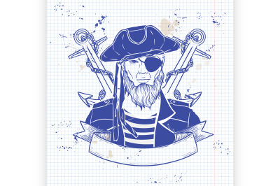 Sketch pirate face