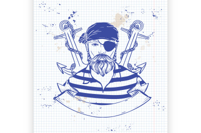 Sketch pirate face