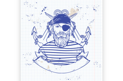 Sketch pirate face