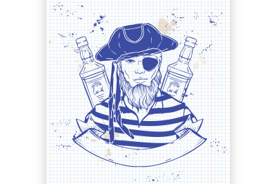 Sketch pirate face