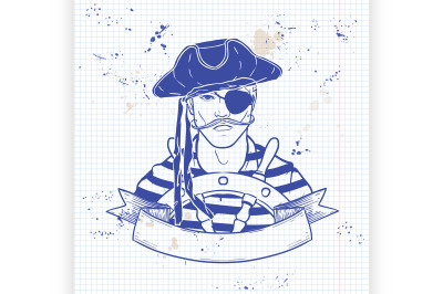 Sketch pirate face