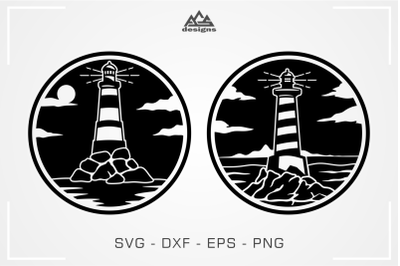 2 Lighthouse Decal Svg Design