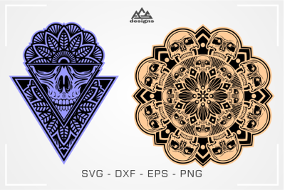 Skull Mandala Art Svg Design