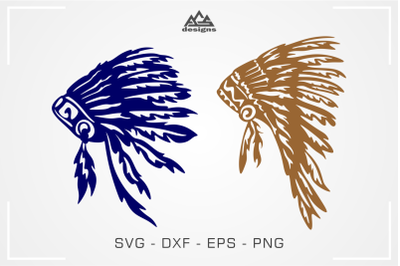Native Indian Headdress Feathers Svg Design