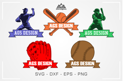 Baseball Sport Ribbon Svg Design