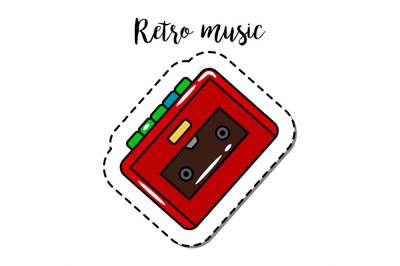 Fashion patch element retro cassette player