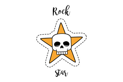 Fashion patch element rock star skull