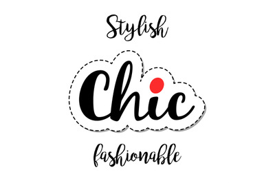 Fashion patch element chic lettering