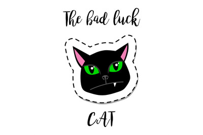 Fashion patch element black cat