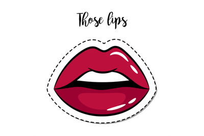 Fashion patch element lips with quote