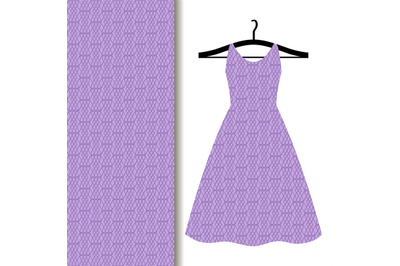 Women dress fabric with purple pattern