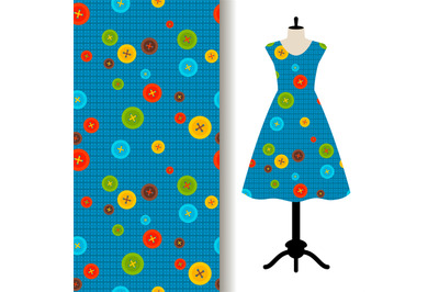 Womens dress fabric with sewing pattern