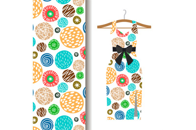 Women dress fabric pattern with dots