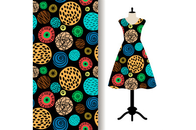 Womens dress fabric pattern with dots