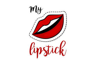 Fashion patch element woman lips