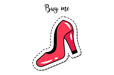 Fashion patch element high heel shoe