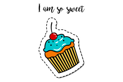 Fashion patch element cupcake