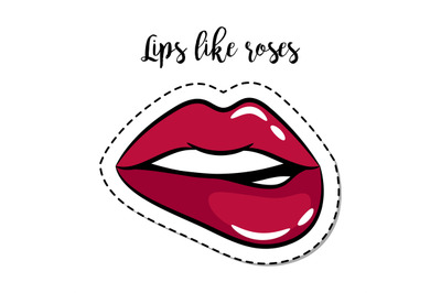 Fashion patch element Lips like roses