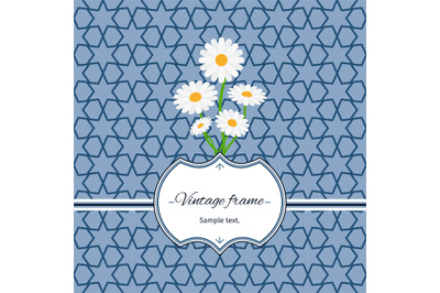 Seamless pattern with frame and flowers