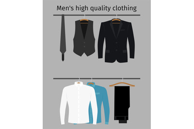 Gentleman clothes set on a hanger