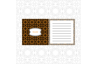 Notepad design with yelow geometric pattern