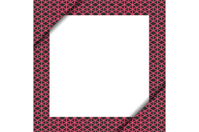 Blank paper on pink geometric pattern