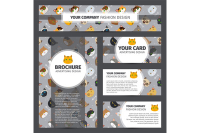 Corporate identity design with cats pattern