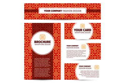 Corporate identity with red chinese pattern