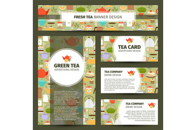 Teapots and cups pattern corporate identity