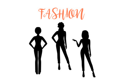 Fashion woman silhouette in suits