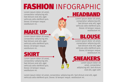 Girl in casual style fashion infographic