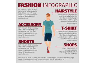 Guy in summer clothes fashion infographic