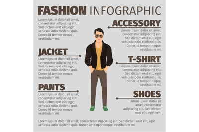 Fashion infographic with man in jacket